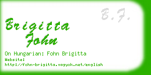 brigitta fohn business card